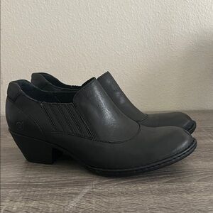 New Born Rissa black leather ankle boots shoes